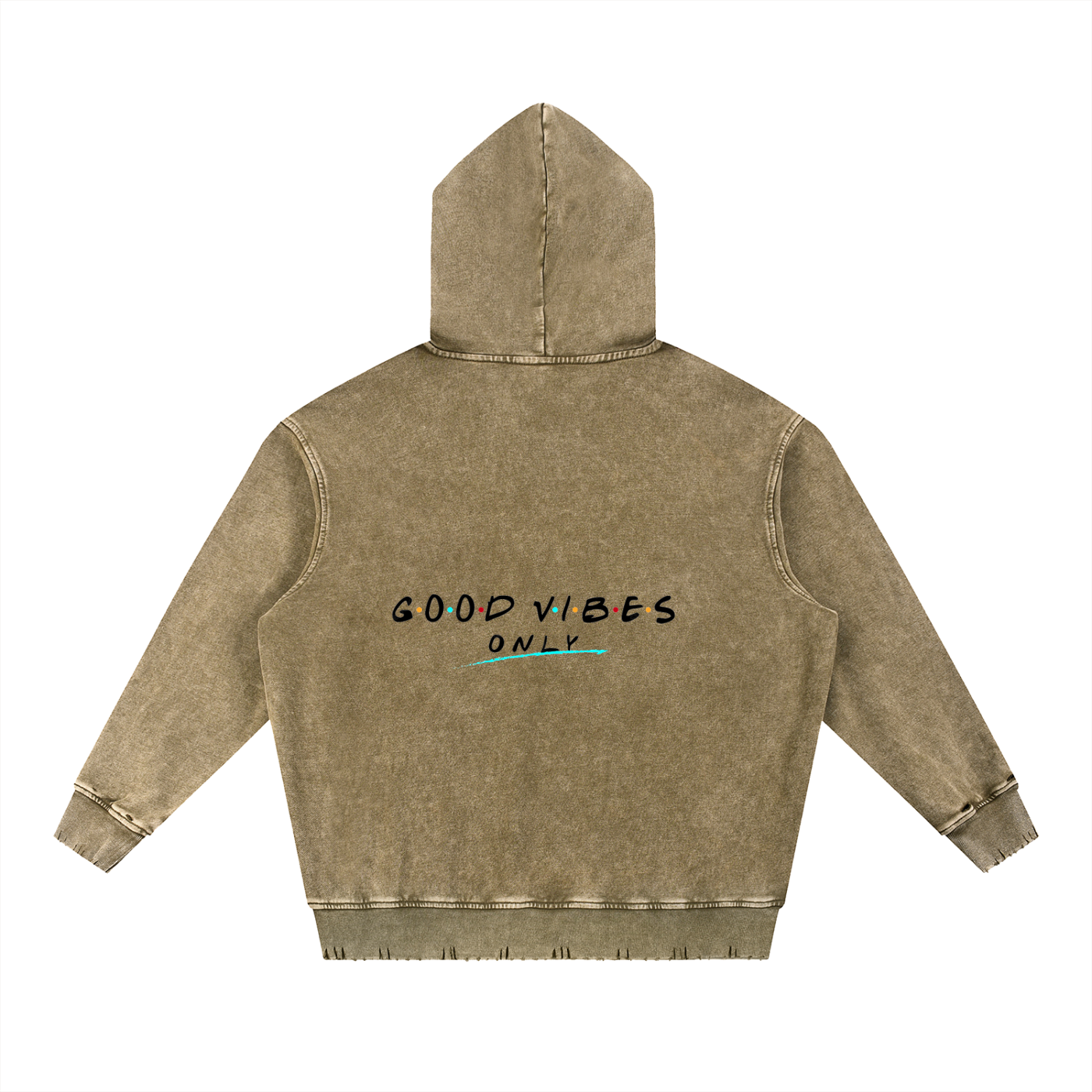 Snow Wash Hand-Frayed Heavyweight Hoodie