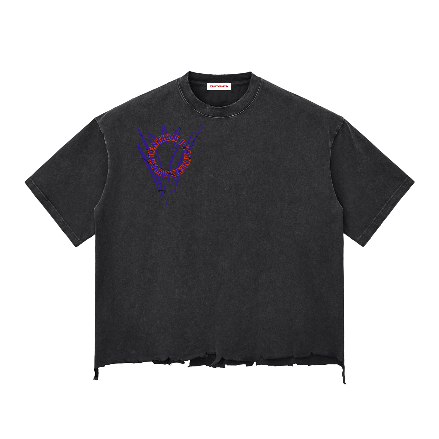 Snow Wash Raw-Hem Boxy T-shirt