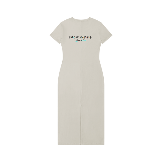 Women's V-Neck Short Sleeve Maxi Dress