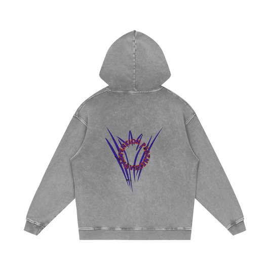 Snow Washed Loose Cotton Hoodie