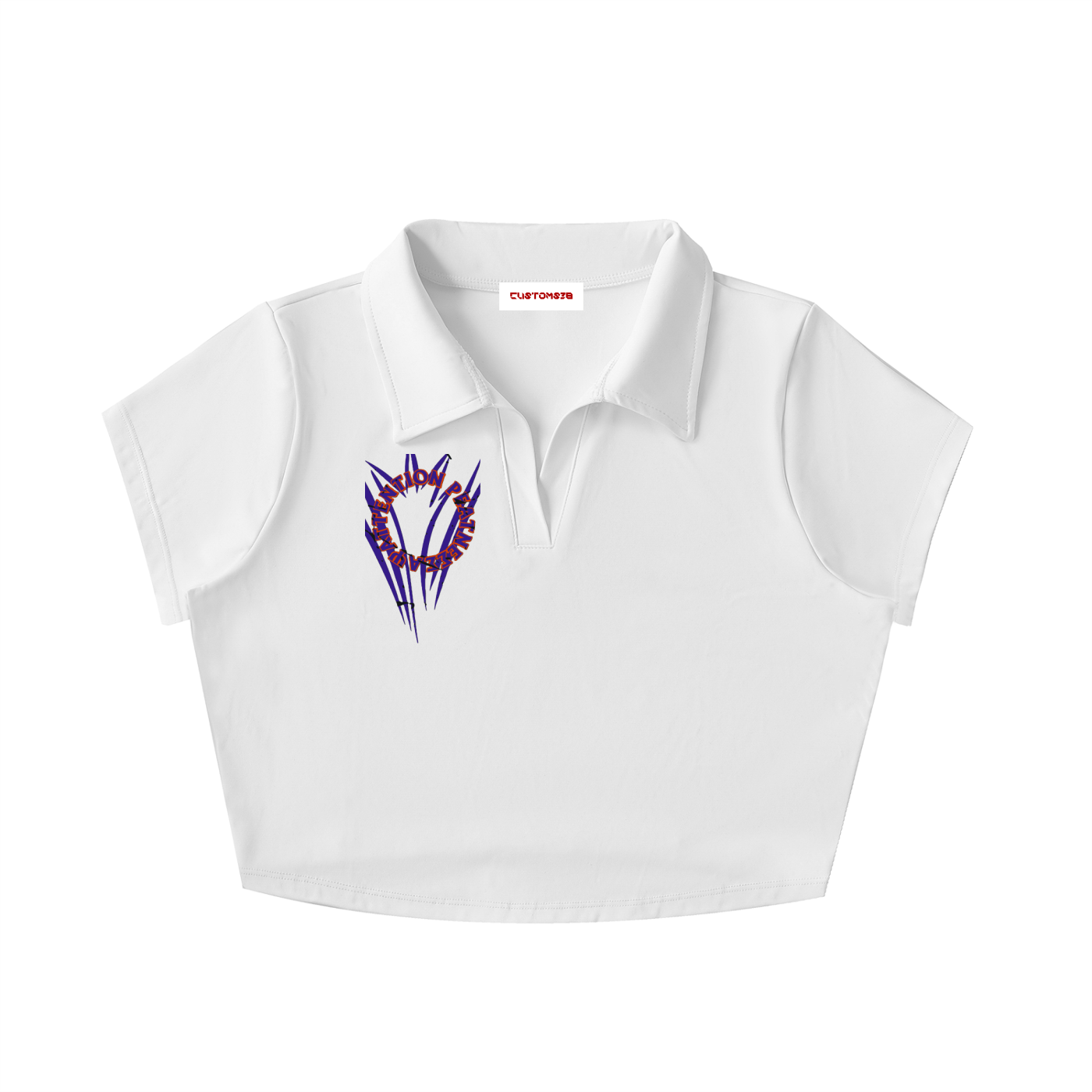 V-Neck Lapel Crop Top