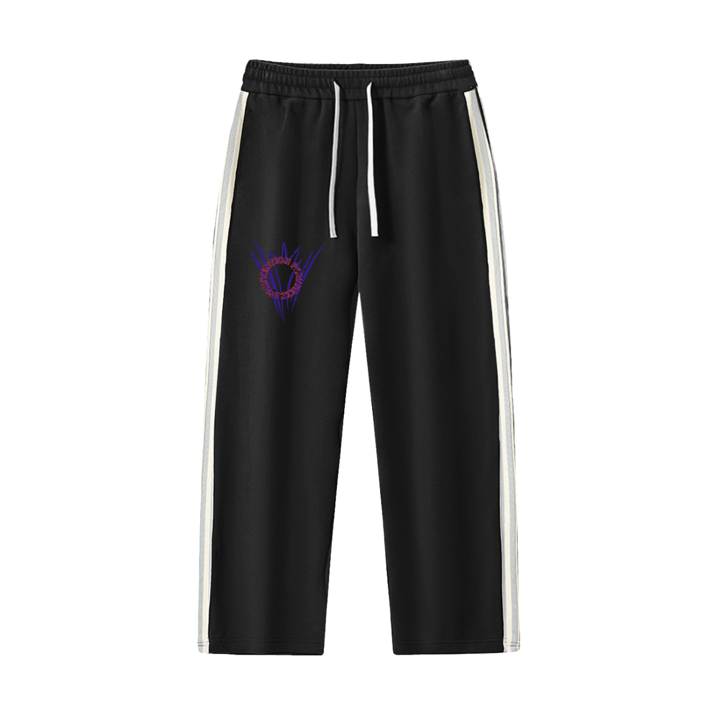 Contrast Side-Stripe Straight-Leg  Pants