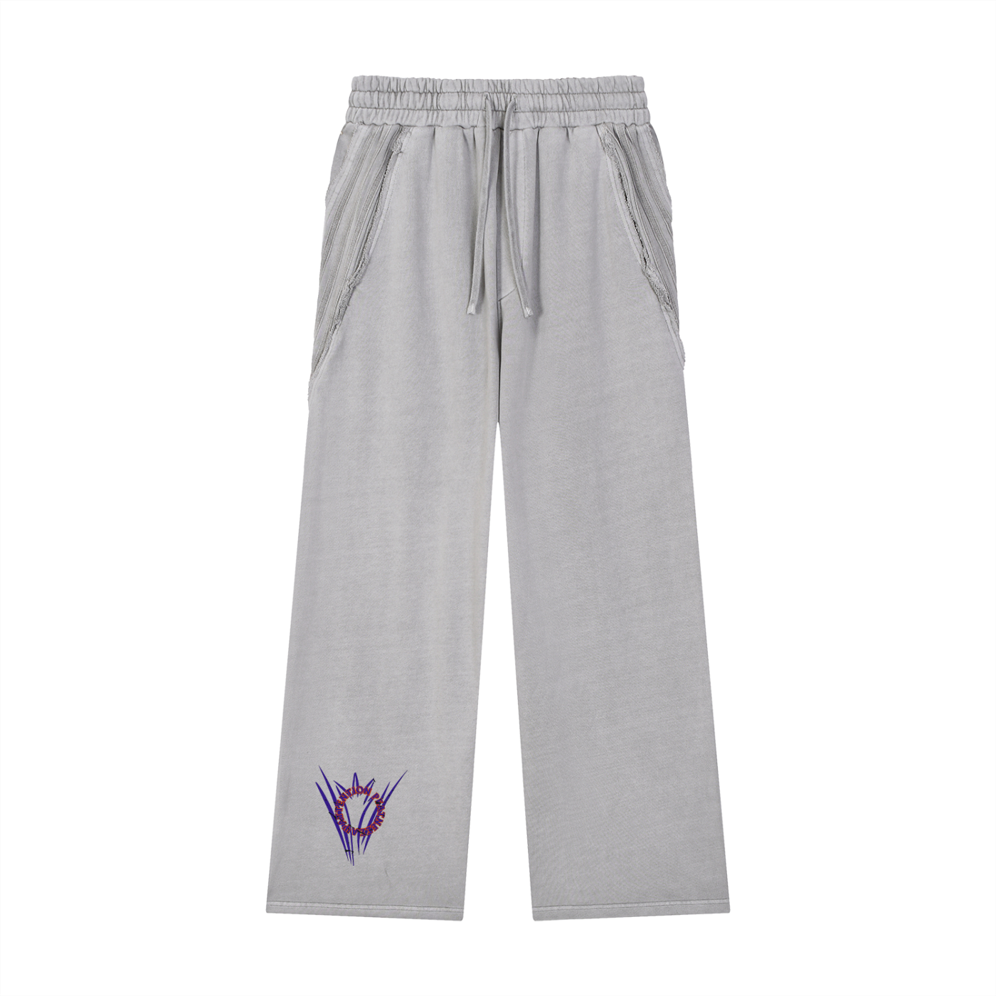 Snow Washed Tape Raw Edge Sweatpants