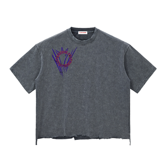 Snow Wash Raw-Hem Boxy T-shirt