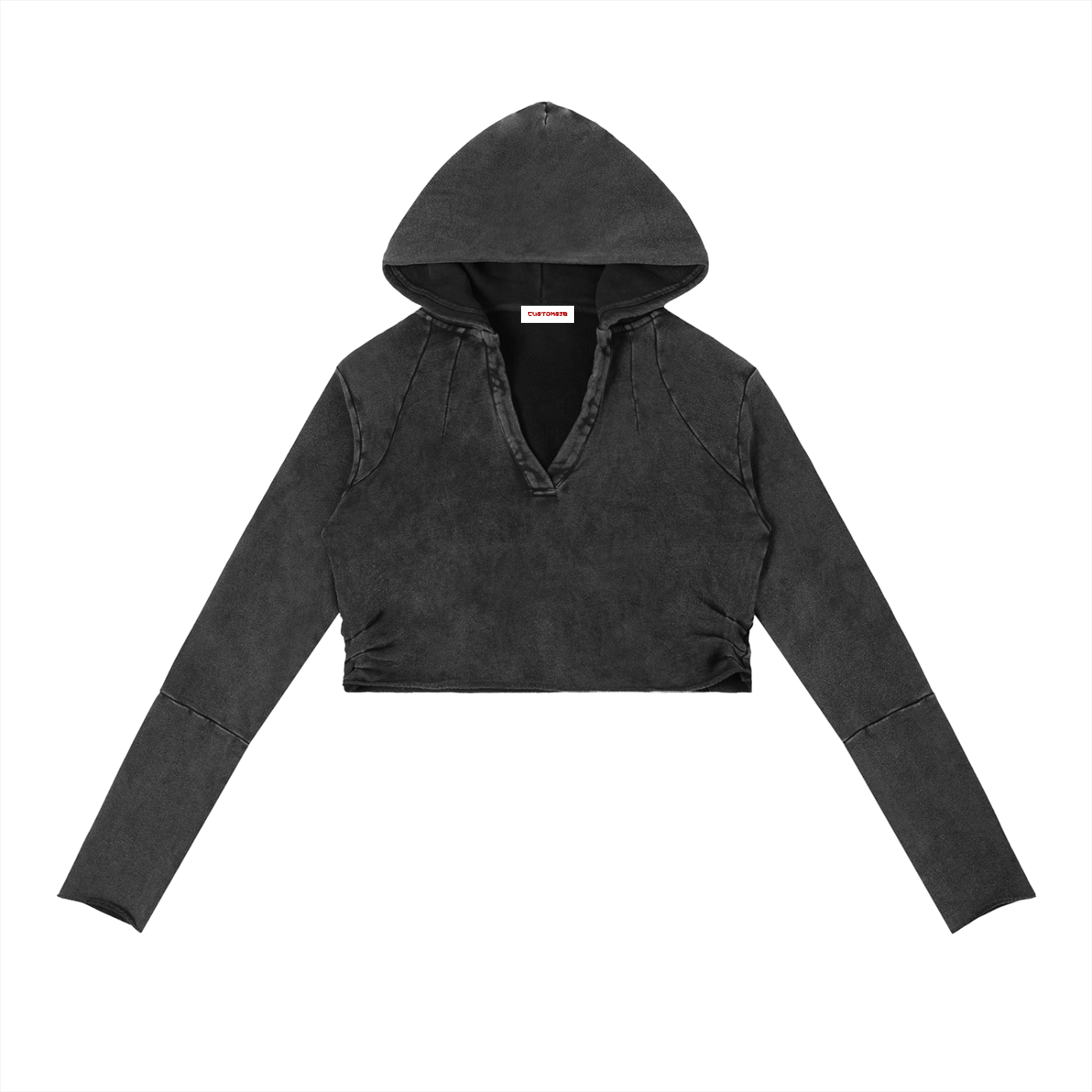 Vintage Washed Raw Edge Hoodie