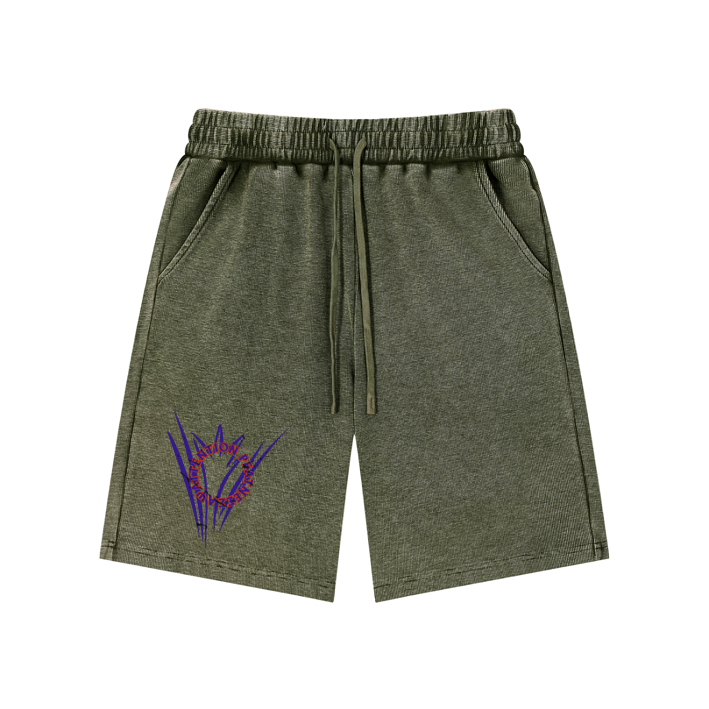 Mineral Wash Waffle Knit Shorts