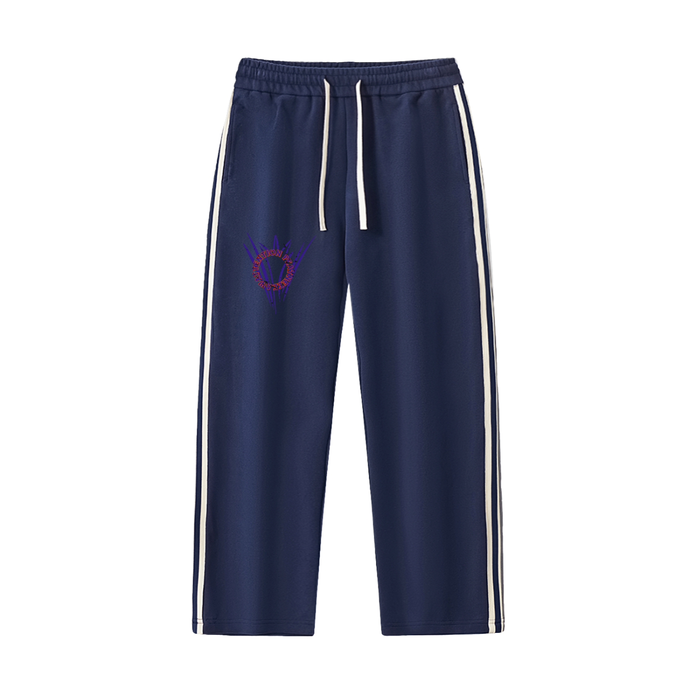 Contrast Side-Stripe Straight-Leg  Pants