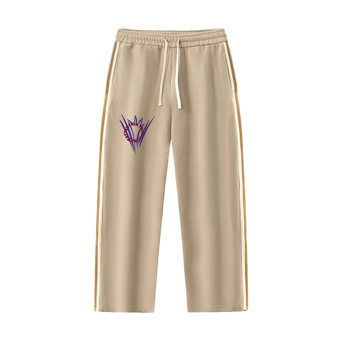 Contrast Side-Stripe Straight-Leg  Pants