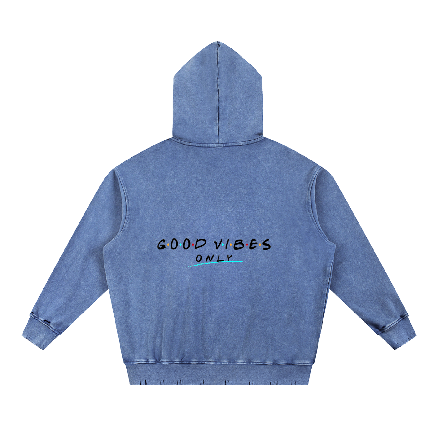 Snow Wash Hand-Frayed Heavyweight  Hoodie