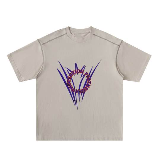 Oversized Contrast-Stitched Cotton Tee